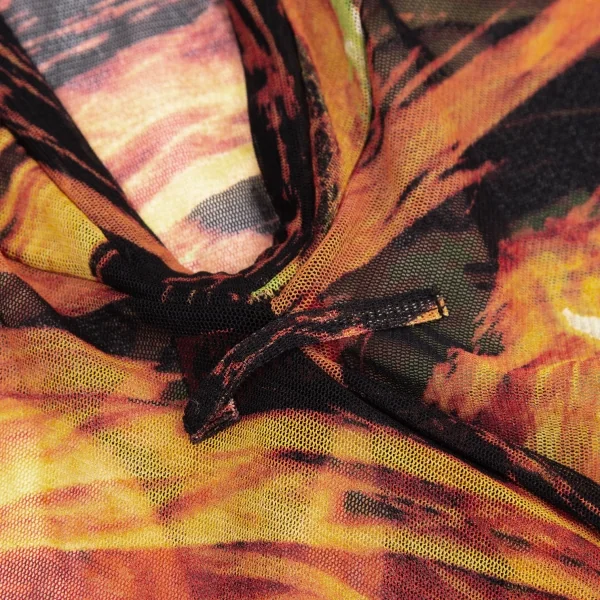 Jean Paul GAULTIER Graphic Turtleneck Mesh Dress K-126227_010