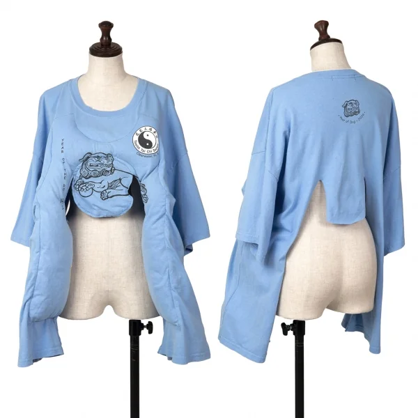 コムデギャルソンCOMME des GARCONS カッティング中綿リメイクTシャツ 水色F K-126246_001