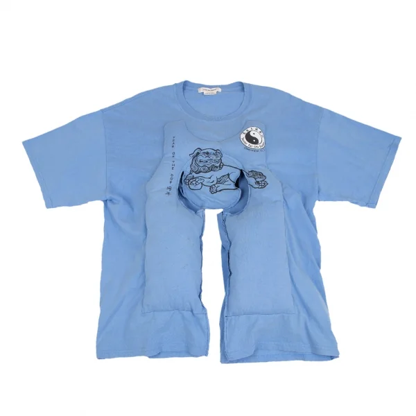 コムデギャルソンCOMME des GARCONS カッティング中綿リメイクTシャツ 水色F K-126246_002