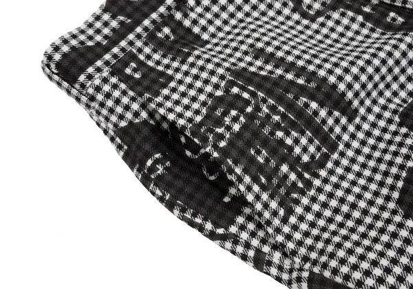 新品!コムデギャルソンCOMME des GARCONS Alisa Yoffeグラフィックアートプリントチェックハーフパンツ 白黒S K-126248_003
