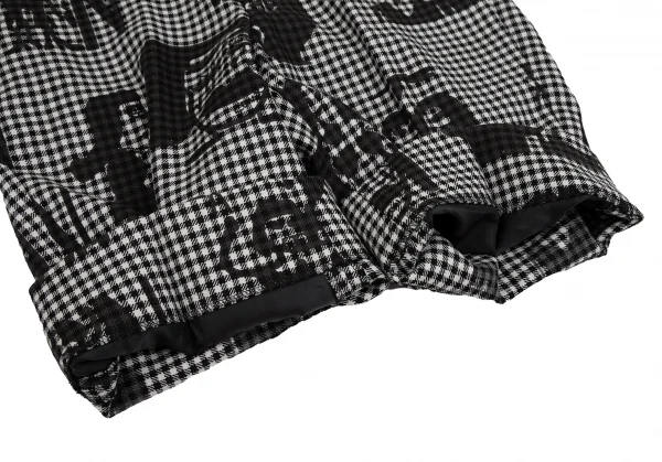 新品!コムデギャルソンCOMME des GARCONS Alisa Yoffeグラフィックアートプリントチェックハーフパンツ 白黒S K-126248_007