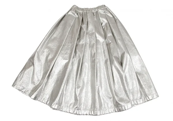 コムデギャルソンCOMME des GARCONS フェイクレザーメタリックスカート シルバーS K-126249_011