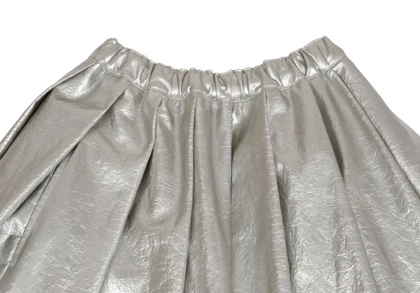 コムデギャルソンCOMME des GARCONS フェイクレザーメタリックスカート シルバーS K-126249_003