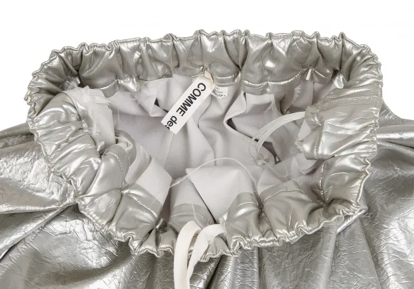 コムデギャルソンCOMME des GARCONS フェイクレザーメタリックスカート シルバーS K-126249_004