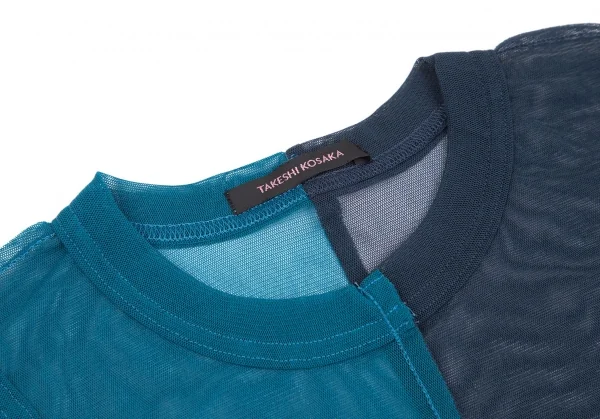 タケシコウサカバイ ワイズ ピンクレーベルTAKESHI KOSAKA by Y's Pink Label パワーネット切替タンクトップ ターコイズ緑2 K-126263_004