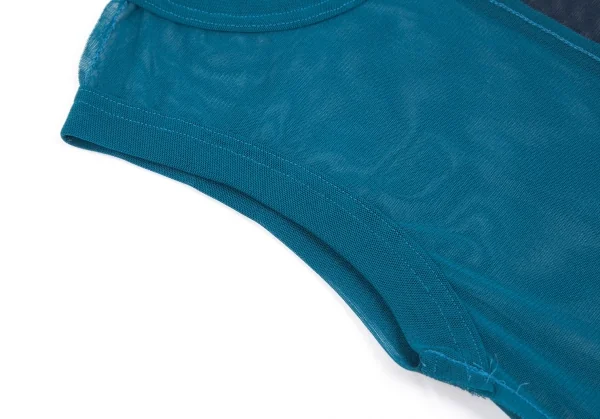 タケシコウサカバイ ワイズ ピンクレーベルTAKESHI KOSAKA by Y's Pink Label パワーネット切替タンクトップ ターコイズ緑2 K-126263_005