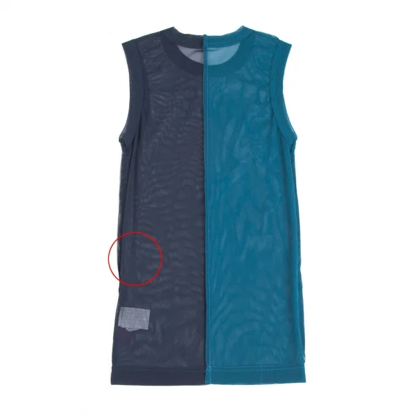 タケシコウサカバイ ワイズ ピンクレーベルTAKESHI KOSAKA by Y's Pink Label パワーネット切替タンクトップ ターコイズ緑2 K-126263_008