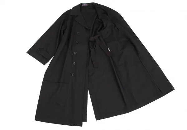 タケシコウサカバイ ワイズ ピンクレーベルTAKESHI KOSAKA by Y's Pink Label ウールストレッチロングコート 黒1 K-126268_010