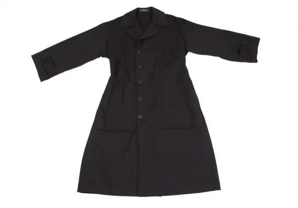 タケシコウサカバイ ワイズ ピンクレーベルTAKESHI KOSAKA by Y's Pink Label ウールストレッチロングコート 黒1 K-126268_002