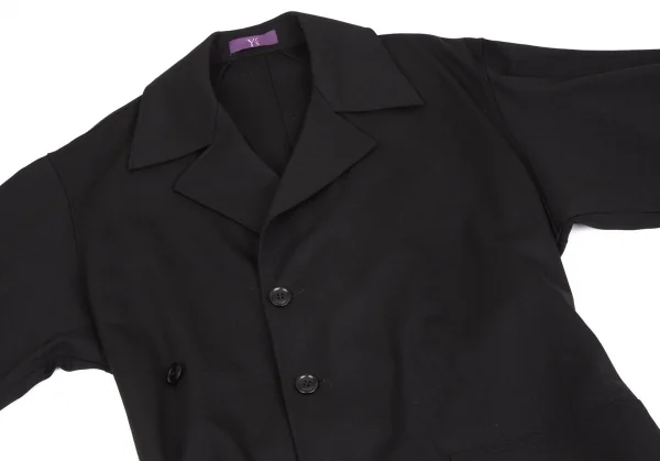 タケシコウサカバイ ワイズ ピンクレーベルTAKESHI KOSAKA by Y's Pink Label ウールストレッチロングコート 黒1 K-126268_003
