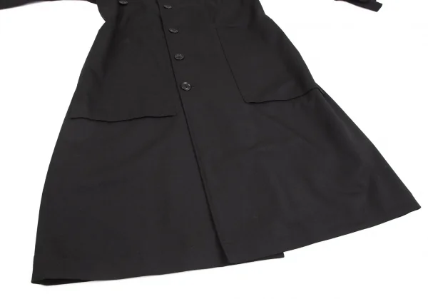 タケシコウサカバイ ワイズ ピンクレーベルTAKESHI KOSAKA by Y's Pink Label ウールストレッチロングコート 黒1 K-126268_008