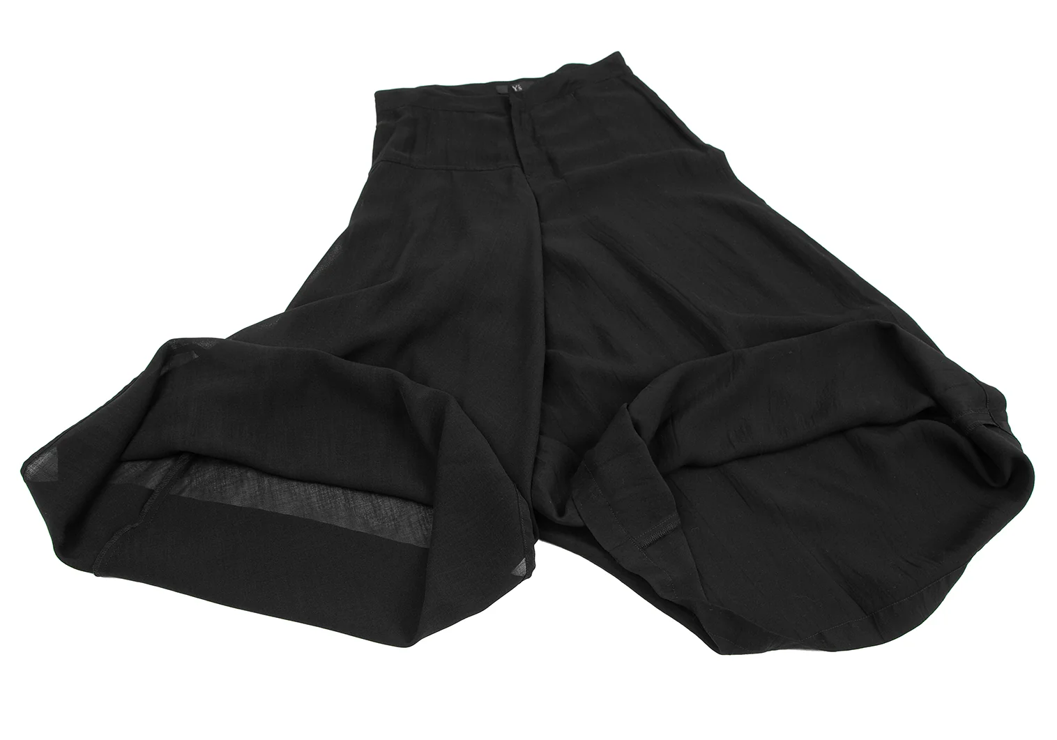 Y's ワイズ パンツ（その他） 黒 1(XS位) 2200125Y0014 ワイズY's 異素材切替ワイドパンツ 黒1 | DCブランド古着通販