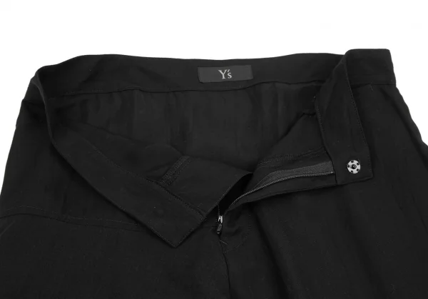 ワイズY's 異素材切替ワイドパンツ 黒1 (K-126280)