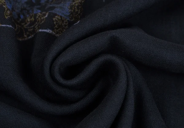 ワイズY's フラワープリントアシンメトリースリーブワンピース 紺2 K-126293_014