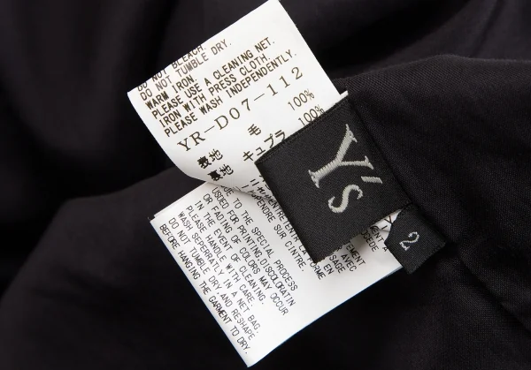 ワイズY's フラワープリントアシンメトリースリーブワンピース 紺2 K-126293_016