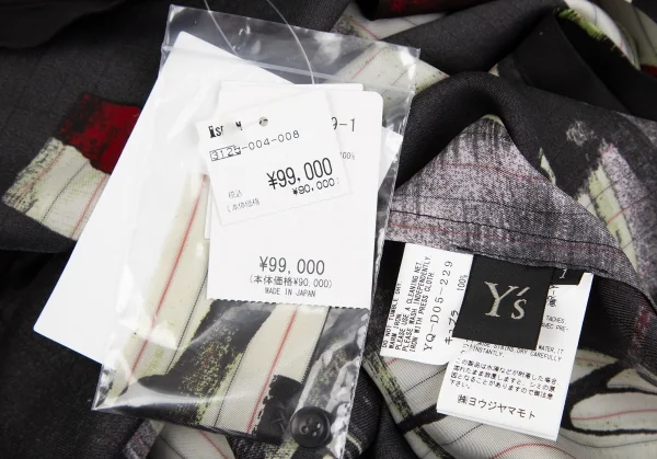 新品!ワイズY's グラフィックプリントビッグシルエットシャツワンピース 黒マルチ1 K-126296_017