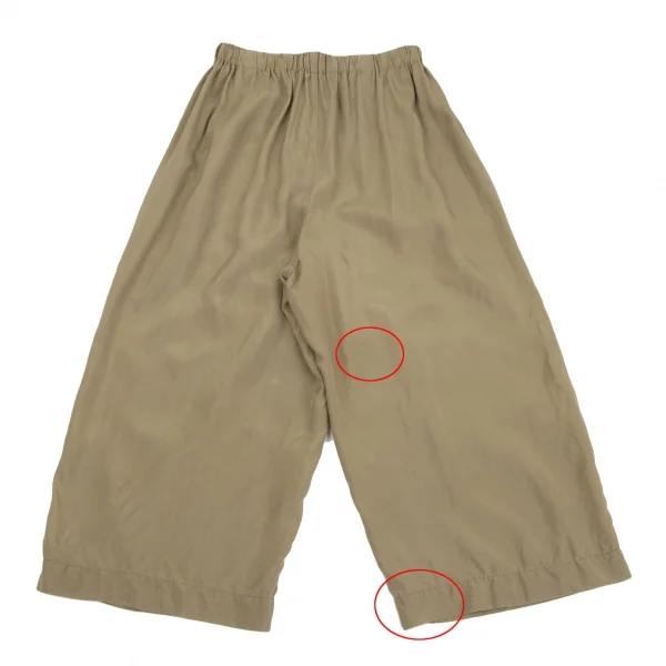 イッセイミヤケISSEY MIYAKEシルクキュプラワイドパンツ ベージュM K-126327_012