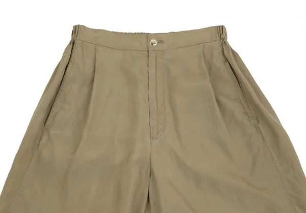 イッセイミヤケISSEY MIYAKEシルクキュプラワイドパンツ ベージュM K-126327_002