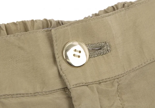 イッセイミヤケISSEY MIYAKEシルクキュプラワイドパンツ ベージュM K-126327_003