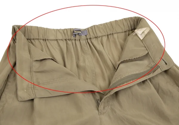 イッセイミヤケISSEY MIYAKEシルクキュプラワイドパンツ ベージュM K-126327_004