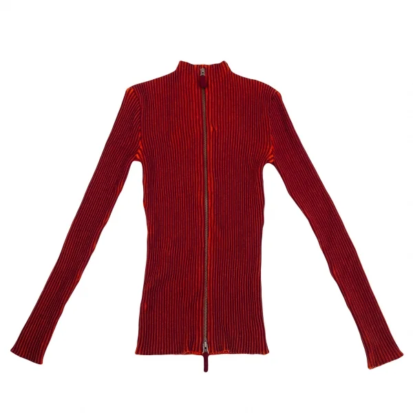 Jean Paul GAULTIER PARIS Wool Rib Double Zip Driver's Knit Top K-126341_002