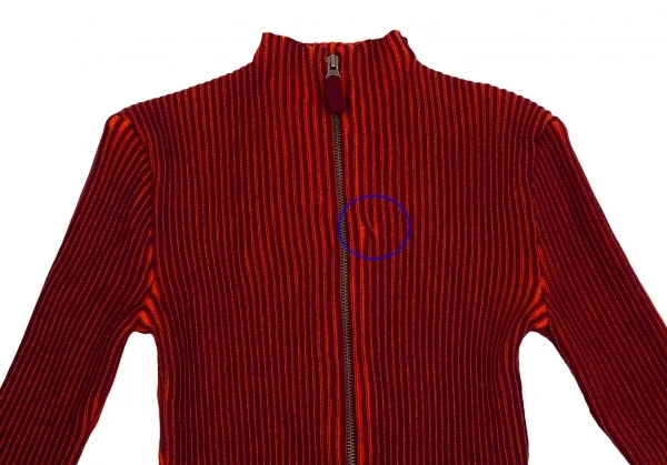 Jean Paul GAULTIER PARIS Wool Rib Double Zip Driver's Knit Top K-126341_003