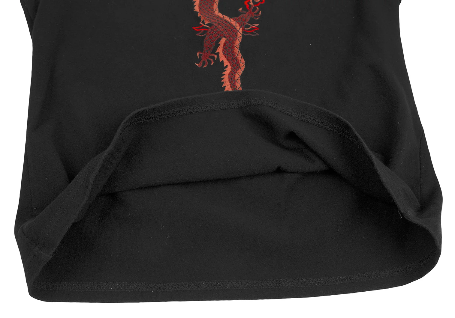 ヴィヴィアンタムVIVIENNETAM コットンドラゴン刺繍Tシャツ 黒赤