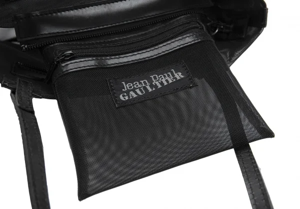 ジャンポールゴルチエJean Paul GAULTIER　メッシュドラゴンエンボスミニトートバッグ 黒 K-126346_010