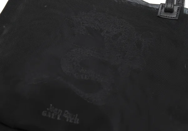 ジャンポールゴルチエJean Paul GAULTIER　メッシュドラゴンエンボスミニトートバッグ 黒 K-126346_005