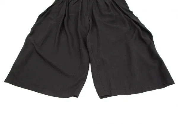 ヨウジヤマモト ファムYohji Yamamoto FEMME ウエストレイヤードサスペンダーワイドパンツ 黒1 K-126390_008