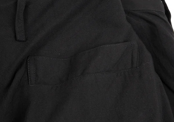 ヨウジヤマモト ファムYohji Yamamoto FEMME ウエストレイヤードサスペンダーワイドパンツ 黒1 K-126390_014