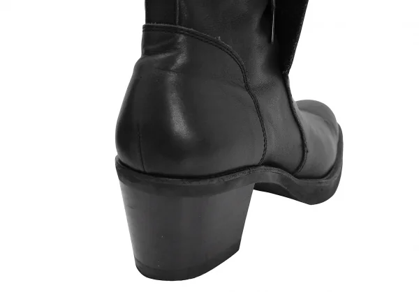 ヨウジヤマモト ファムYohji Yamamoto FEMME サイドジップレースアップレザーブーツ 黒5(24.5位) K-126394_008