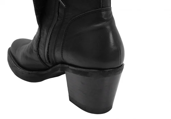 ヨウジヤマモト ファムYohji Yamamoto FEMME サイドジップレースアップレザーブーツ 黒5(24.5位) K-126394_009