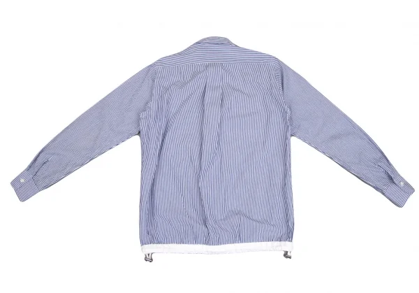 サカイsacai 裾ドローストリングストライプシャツ 青白1 K-126404_016