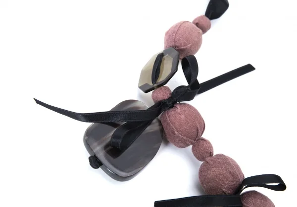 マルニMARNI ビジューリボンネックレス 黒緑他 K-126414_003