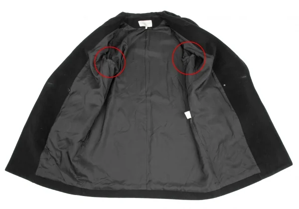 バレンシアガBALENCIAGA タックラペルフラノウールコート 黒9 K-126445_013