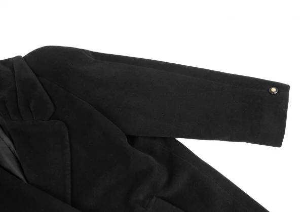 バレンシアガBALENCIAGA タックラペルフラノウールコート 黒9 K-126445_006