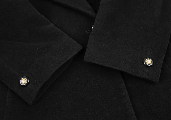 バレンシアガBALENCIAGA タックラペルフラノウールコート 黒9 K-126445_007