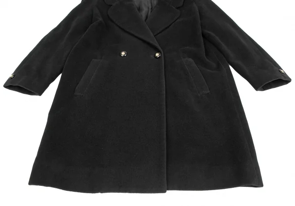 バレンシアガBALENCIAGA タックラペルフラノウールコート 黒9 K-126445_009