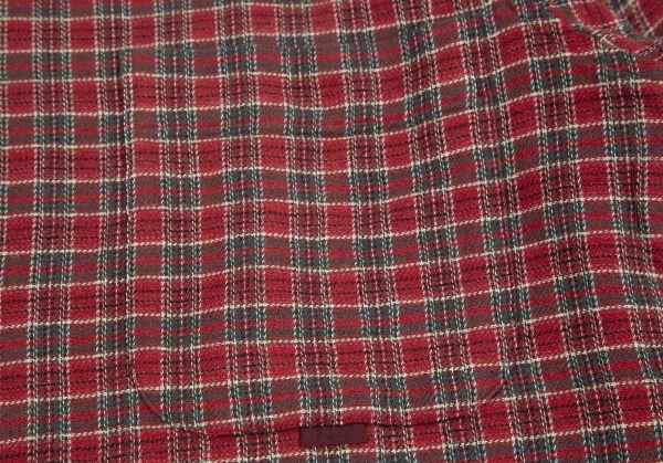 パパスPapas コットンチェックボタンダウンパイピングカラーシャツ 赤緑48M K-126454_006