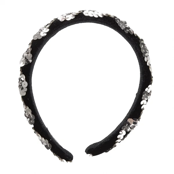 アキオヒラタAKIO HIRATA スパンコールベロアカチューシャ 黒 K-126471_002