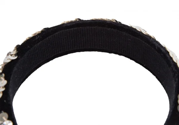 アキオヒラタAKIO HIRATA スパンコールベロアカチューシャ 黒 K-126471_004