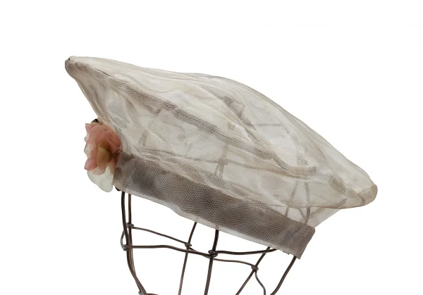 AKIO HIRATA Flower Corsage Tulle Beret K-126474_003