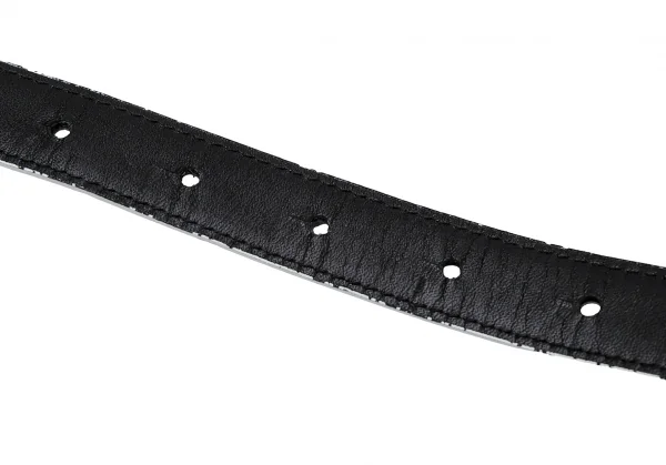 イッセイミヤケISSEY MIYAKE バイカラーレザー切替ベルト 黒白 K-126477_012