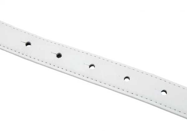 イッセイミヤケISSEY MIYAKE バイカラーレザー切替ベルト 黒白 K-126477_007