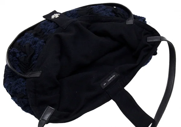 Yohji Yamamoto NOIR Gathered Floral Embroidery Hand Bag K-126508_014