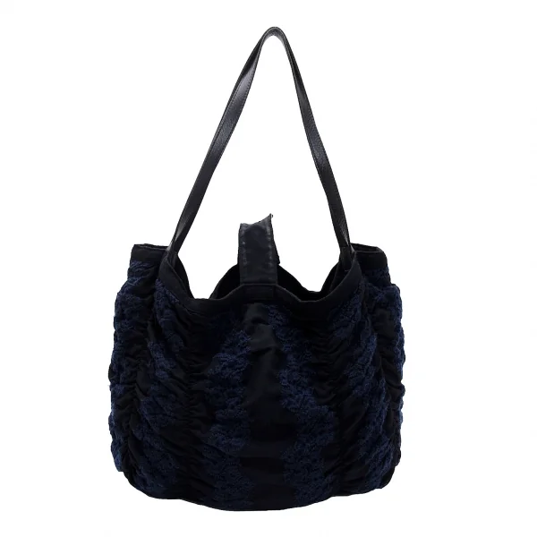 Yohji Yamamoto NOIR Gathered Floral Embroidery Hand Bag K-126508_002