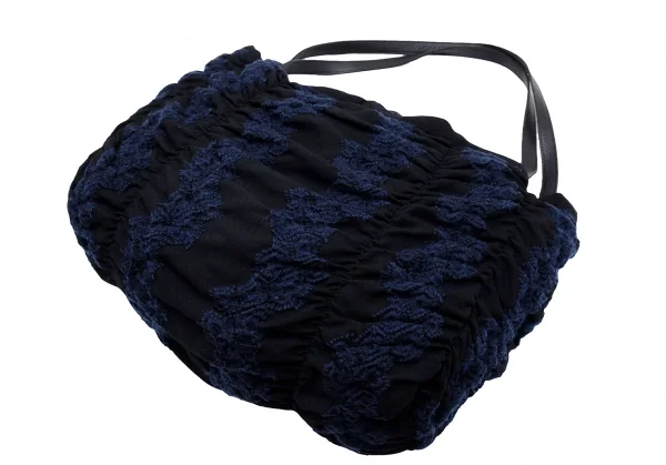 Yohji Yamamoto NOIR Gathered Floral Embroidery Hand Bag K-126508_008
