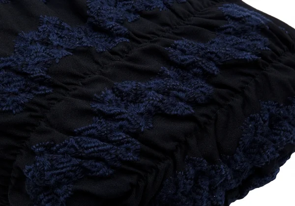 Yohji Yamamoto NOIR Gathered Floral Embroidery Hand Bag K-126508_009