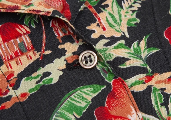 マドモアゼルノンノンMademoiselle NON NON コットンアロハシャツ 黒マルチM位 K-126518_010